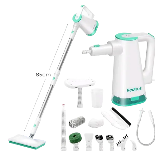 RedHut 16-in-1 Handheld Steam Cleaner - Green and white